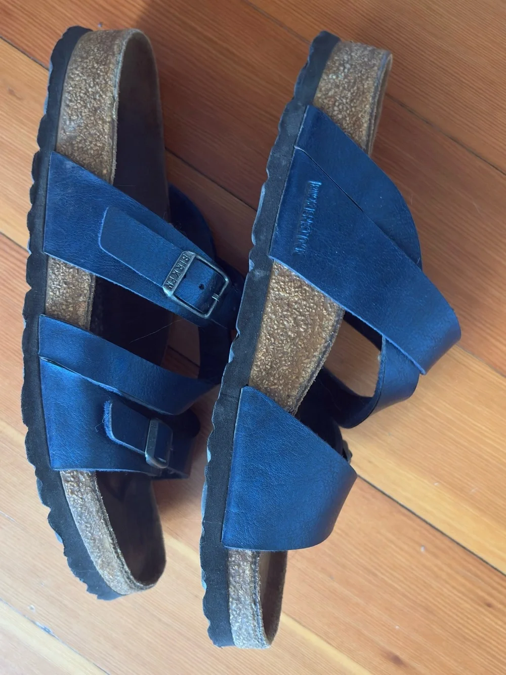 Birkenstock Blue Double Strap Buckle Sandals